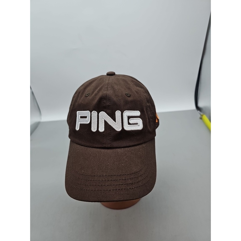 PING G10 Brown Adjustable Embroidered Adult Golf Hat Baseball Cap Adjustable EUC